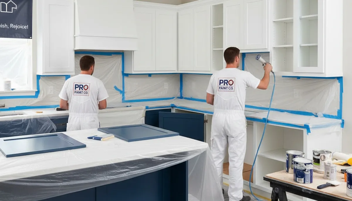 Cabinet painting service in Warwick, RI for kitchen cabinets with a fresh, durable finish