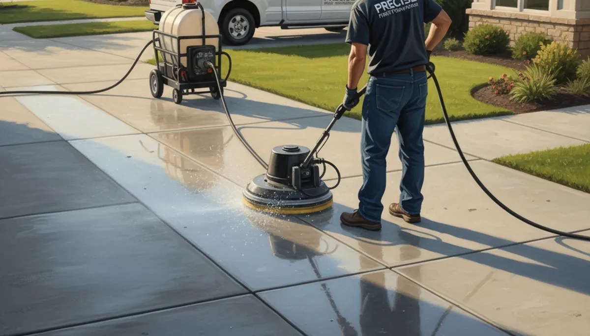 Concrete pressure cleaning in Warwick, RI for driveways, patios, and walkways by Warwick Paint Pros